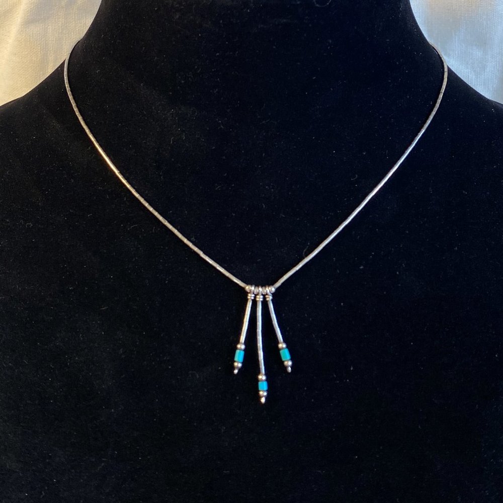 Southwestern Liquid Silver Turquoise Necklace